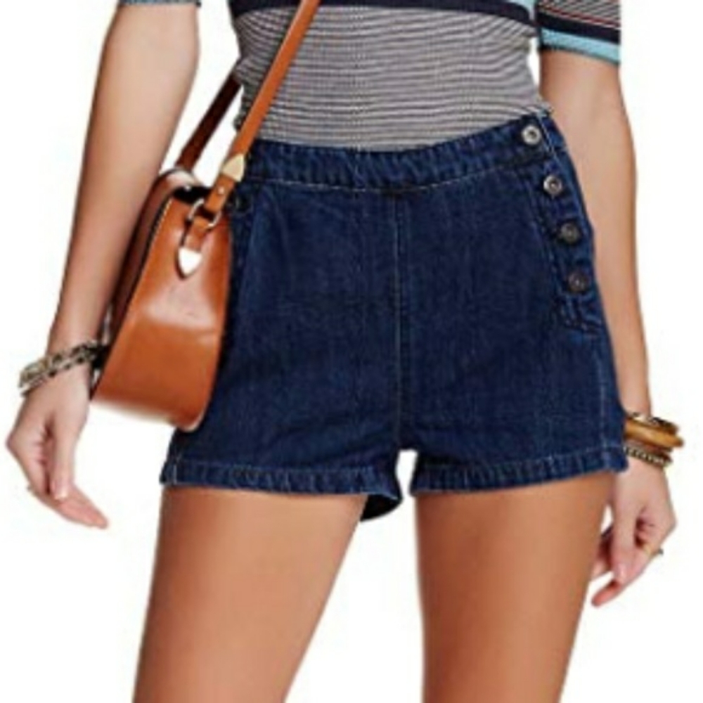 Free people lumineer sailor Jean short pinup retro vintage